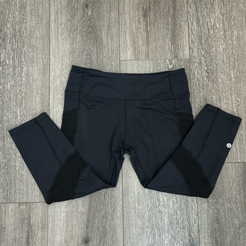 Lululemon Black Leggings with mesh detail